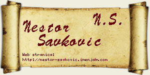 Nestor Savković vizit kartica